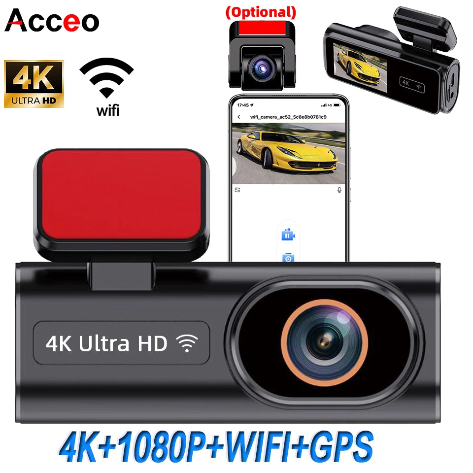 ACCEO B27 4K 2-Channel GPS and WIFI Dash Cam