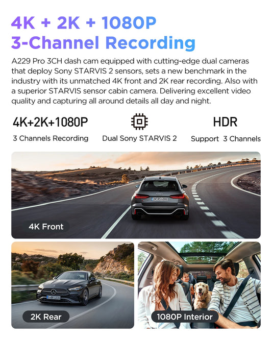 VIOFO A229 PRO 4K HDR Car Camera With SONY STARVIS 2 SENSOR