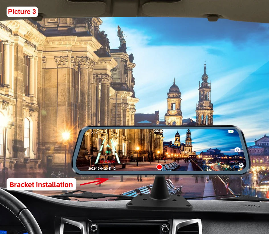 ACCEO A37 2.5K Mirror Dash Cam With Rear View Camera and WiFi support