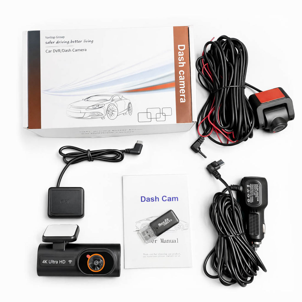 EyeOnRoads B27 4K Dash Cam | Dual Channel 4K+1080P with GPS & WiFi