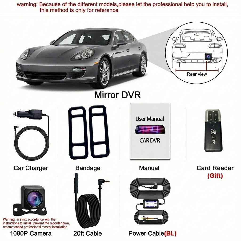 EyeOnRoads A37 2.5K Mirror Dash Cam | 10" IPS Touch Screen Dual DVR