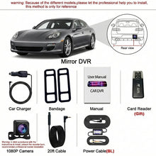 Load image into Gallery viewer, EyeOnRoads A37 2.5K Mirror Dash Cam | 10" IPS Touch Screen Dual DVR