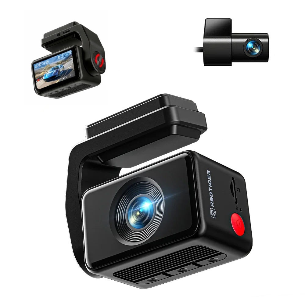 REDTIGER A4 4K Dash Cam | 4K/1080P Dual Cam 64GB Card
