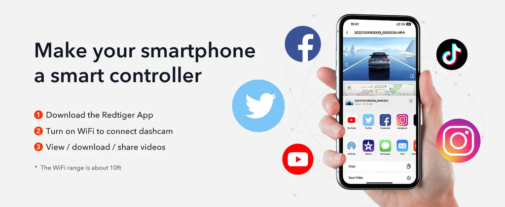 REDTIGER F7N 4K Dual Front and Rear Dash Cam