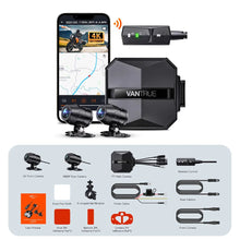 Load image into Gallery viewer, Vantrue F1 Motorcycle 4K Front and Rear Dash Cam GPS Full Body Waterproof Wi-Fi 160°Wide Angle 24h Parking Mode Wired Controller
