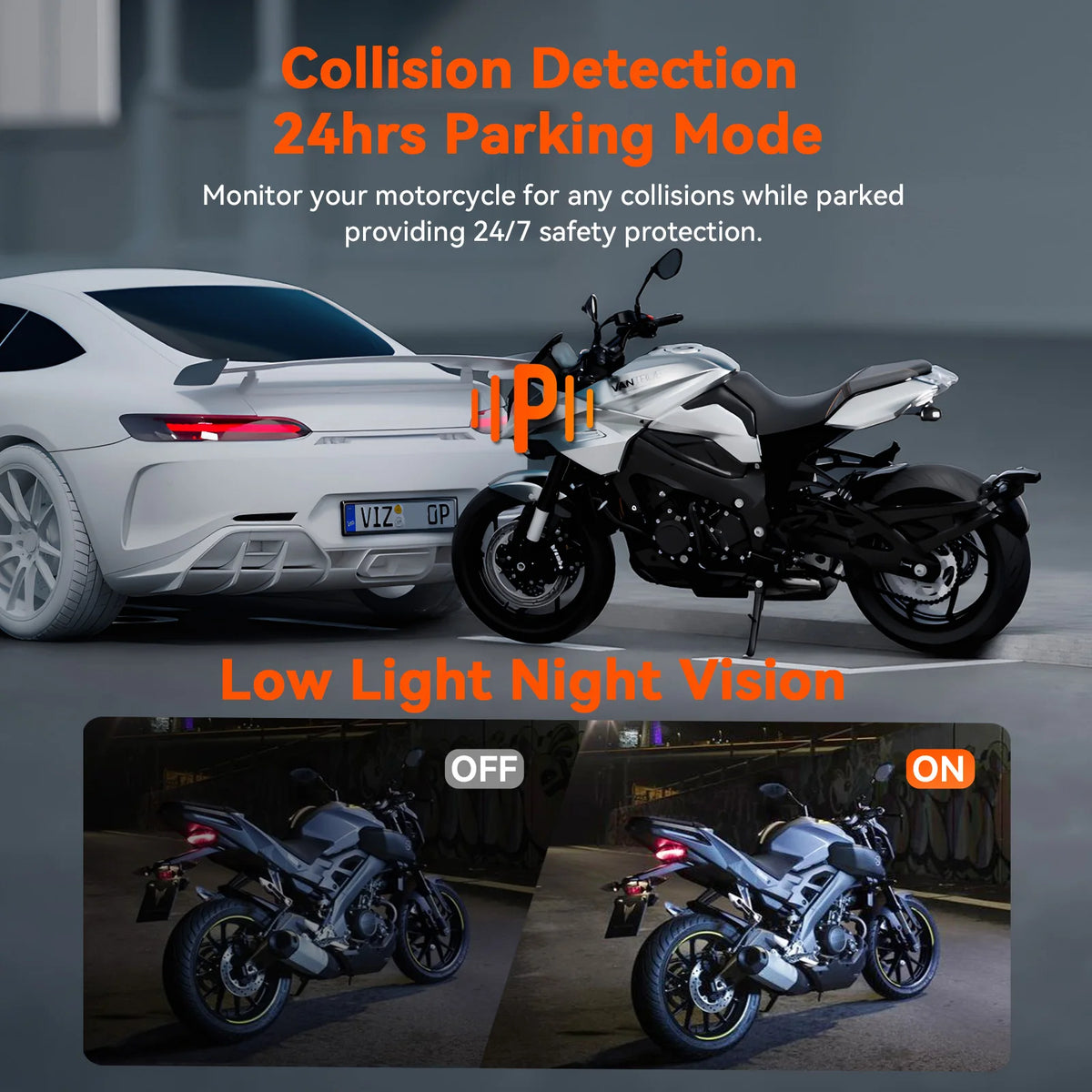 Vantrue F1 4K Dual Motorcycle Dash Cam with GPS & Wi-Fi