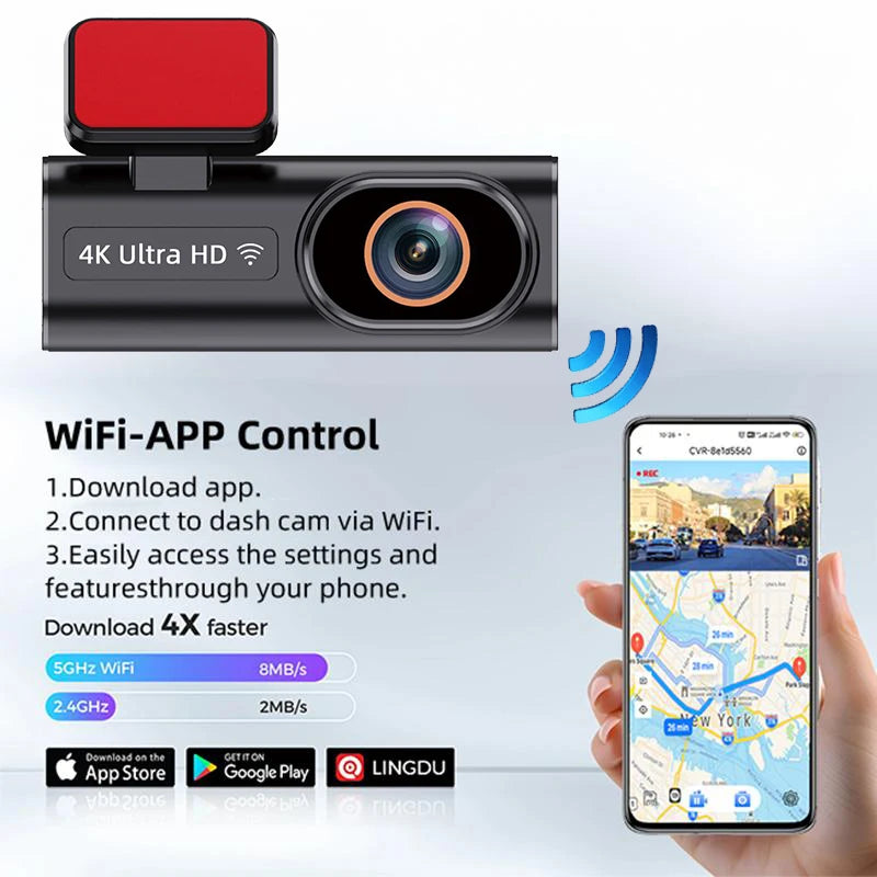 EyeonRoad B27 4K 2-Channel GPS and WIFI Dash Cam