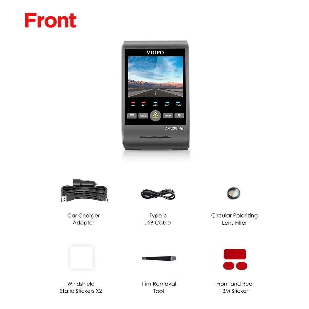 VIOFO A229 PRO 4K HDR Car Camera With SONY STARVIS 2 SENSOR