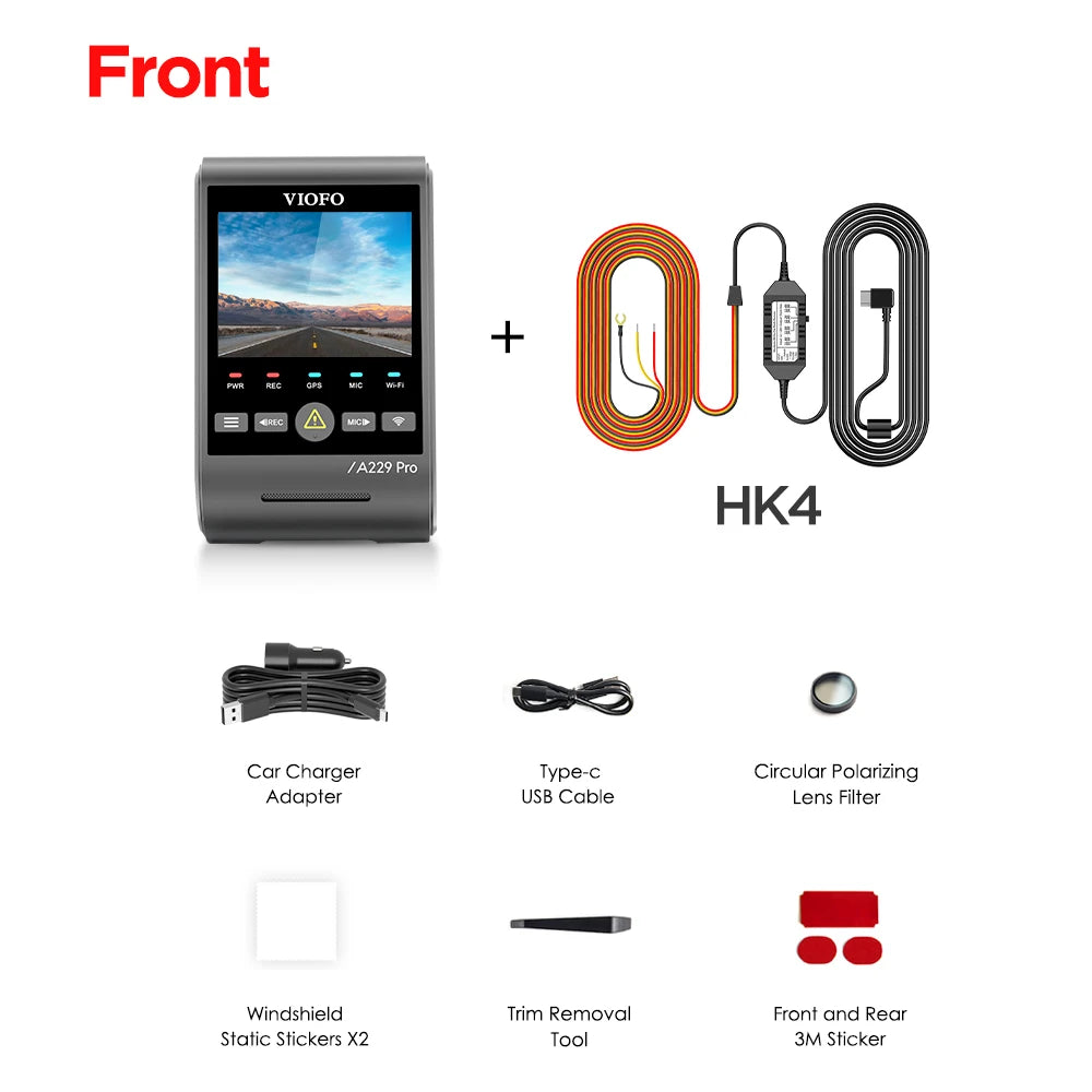 VIOFO A229 PRO 4K HDR Car Camera With SONY STARVIS 2 SENSOR