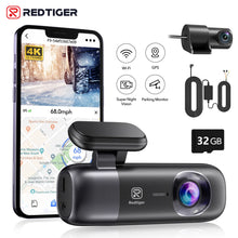 Load image into Gallery viewer, REDTIGER F9 4K Front and 1080P Rear WiFi GPS Dash Camera