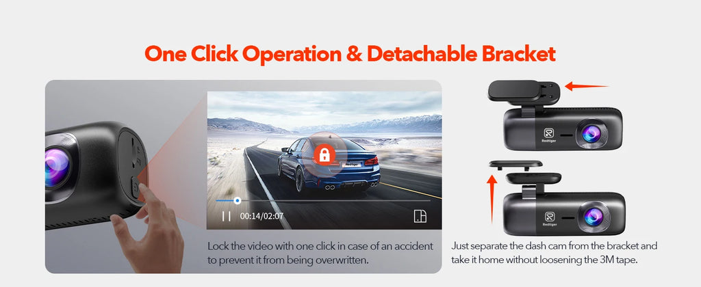 REDTIGER F9 4K Front and 1080P Rear WiFi GPS Dash Camera