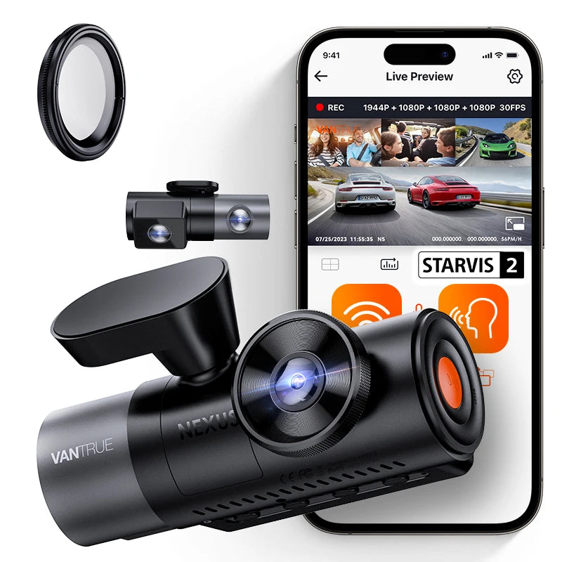 Vantrue N5 4 Channel DashCam  WiFi 360°