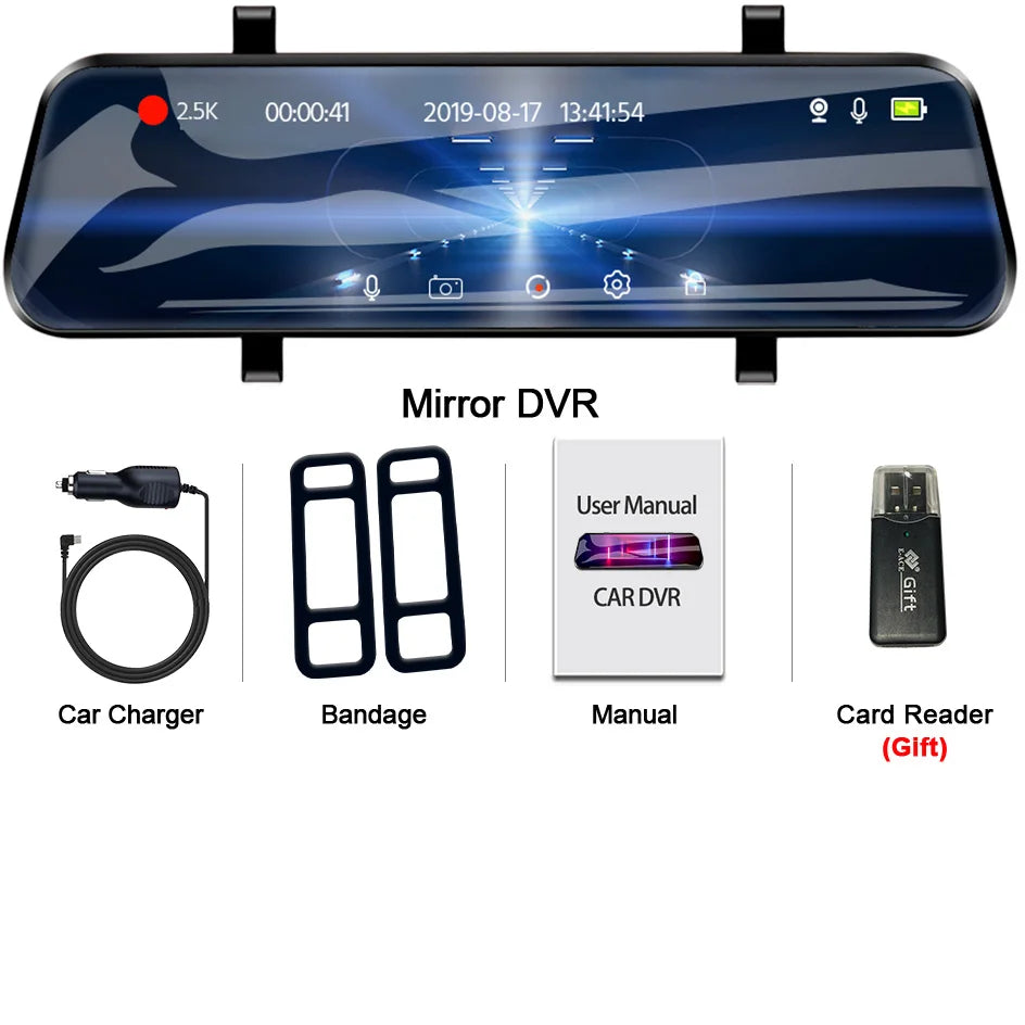 EyeonRoad A37 2.5K Mirror Dash Cam With Rear View Camera and WiFi support
