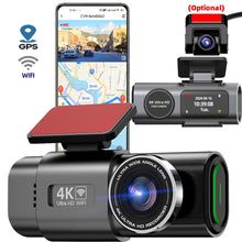 Load image into Gallery viewer, EyeonRoad 2-Channel 4K UHD Dash Cam with GPS and WiFi support