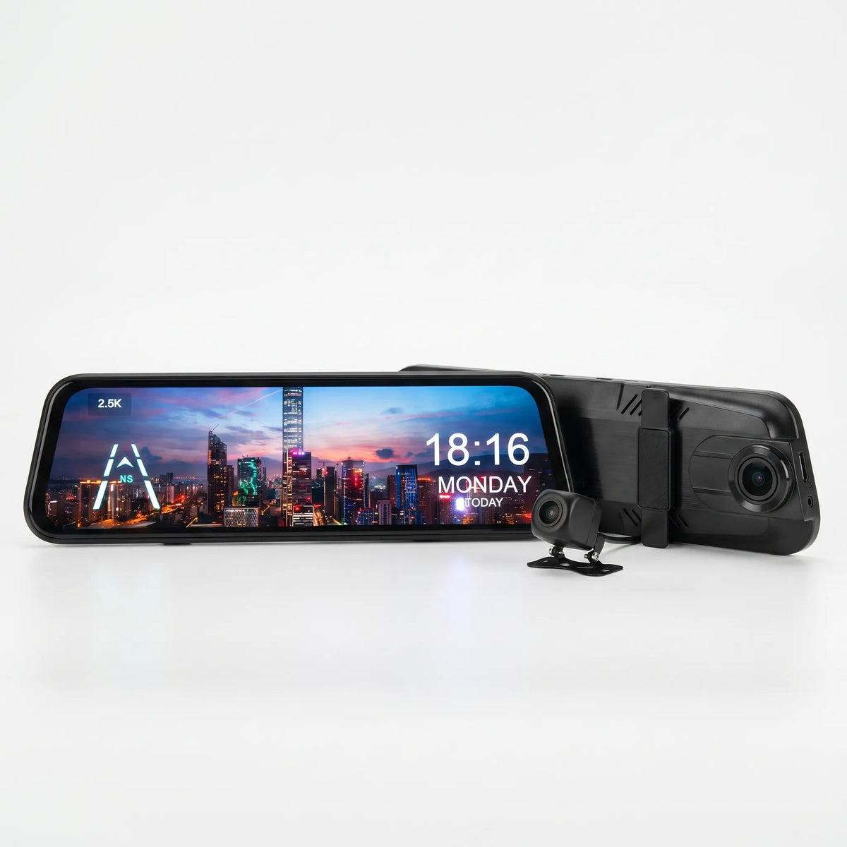 EyeOnRoads A37 2.5K Mirror Dash Cam | 10" IPS Touch Screen Dual DVR