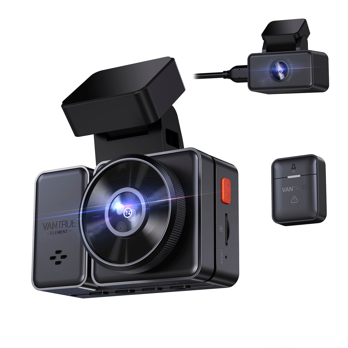 Vantrue Element 2 (E2) 2.7K Dual Dash Cam with 5GHz Wi-Fi & GPS
