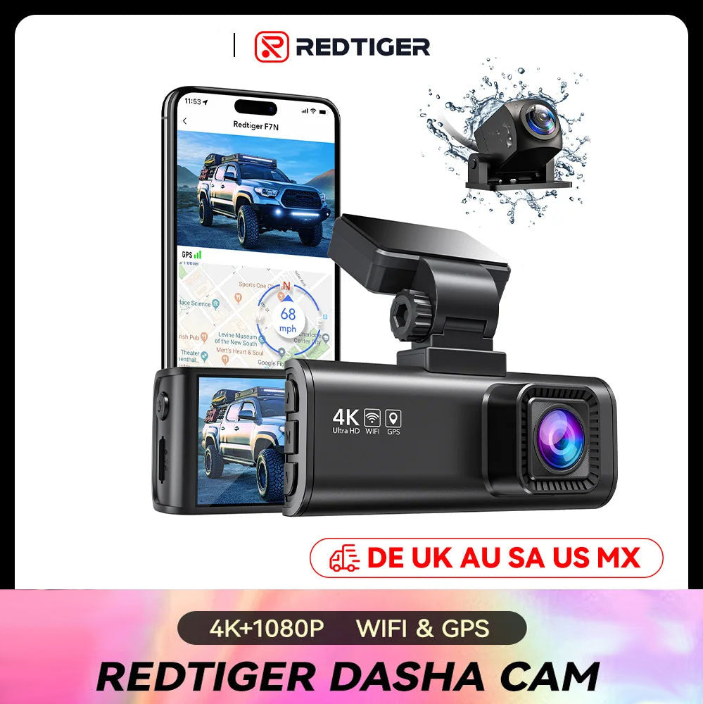 REDTIGER F7N 4K Dual Front and Rear Dash Cam