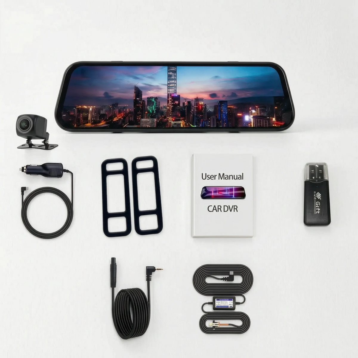 EyeOnRoads A37 2.5K Mirror Dash Cam | 10" IPS Touch Screen Dual DVR